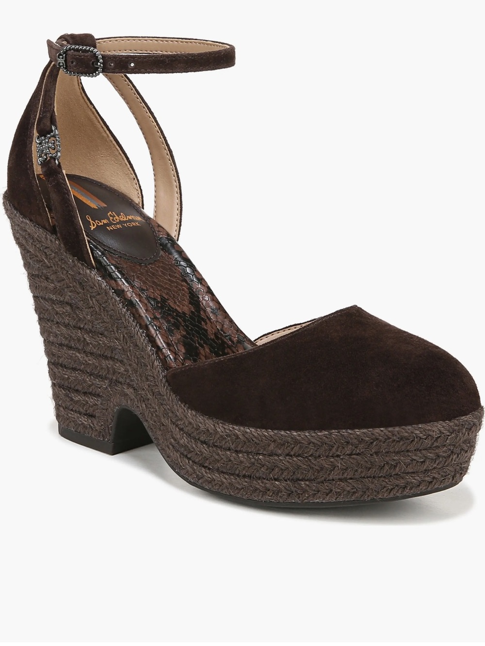 Sam Edelman Nati Chocolate Suede Espadrille Wedges
